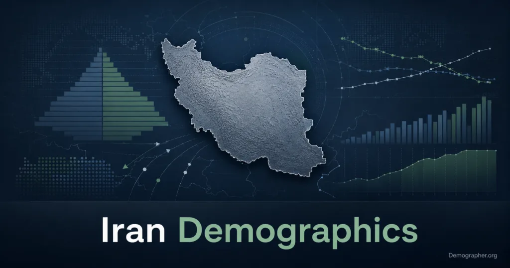 Iran demographics are analyzed through population data and migration patterns in this detailed chart.